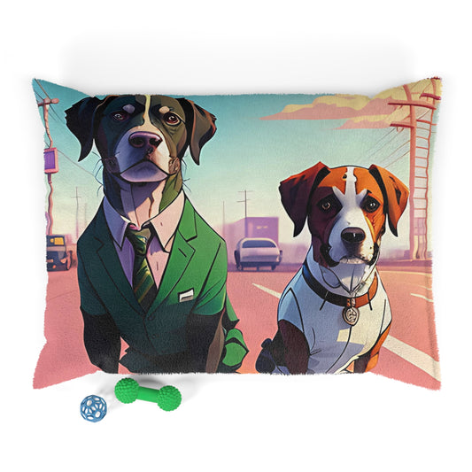 "Pup Partners on the Street" Dog Pillow