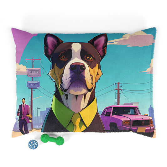 "Legal Paws: Vice Edition" Dog Pillow – Where Canine Confidence Meets Miami Swagger!